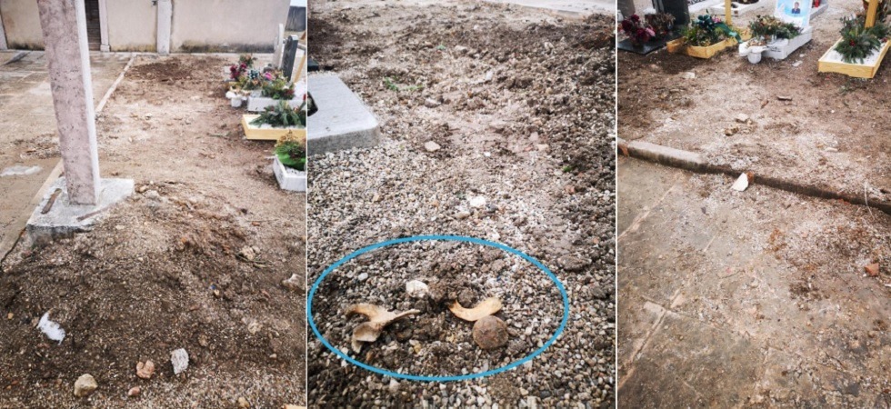 Resti umani e degrado al cimitero?